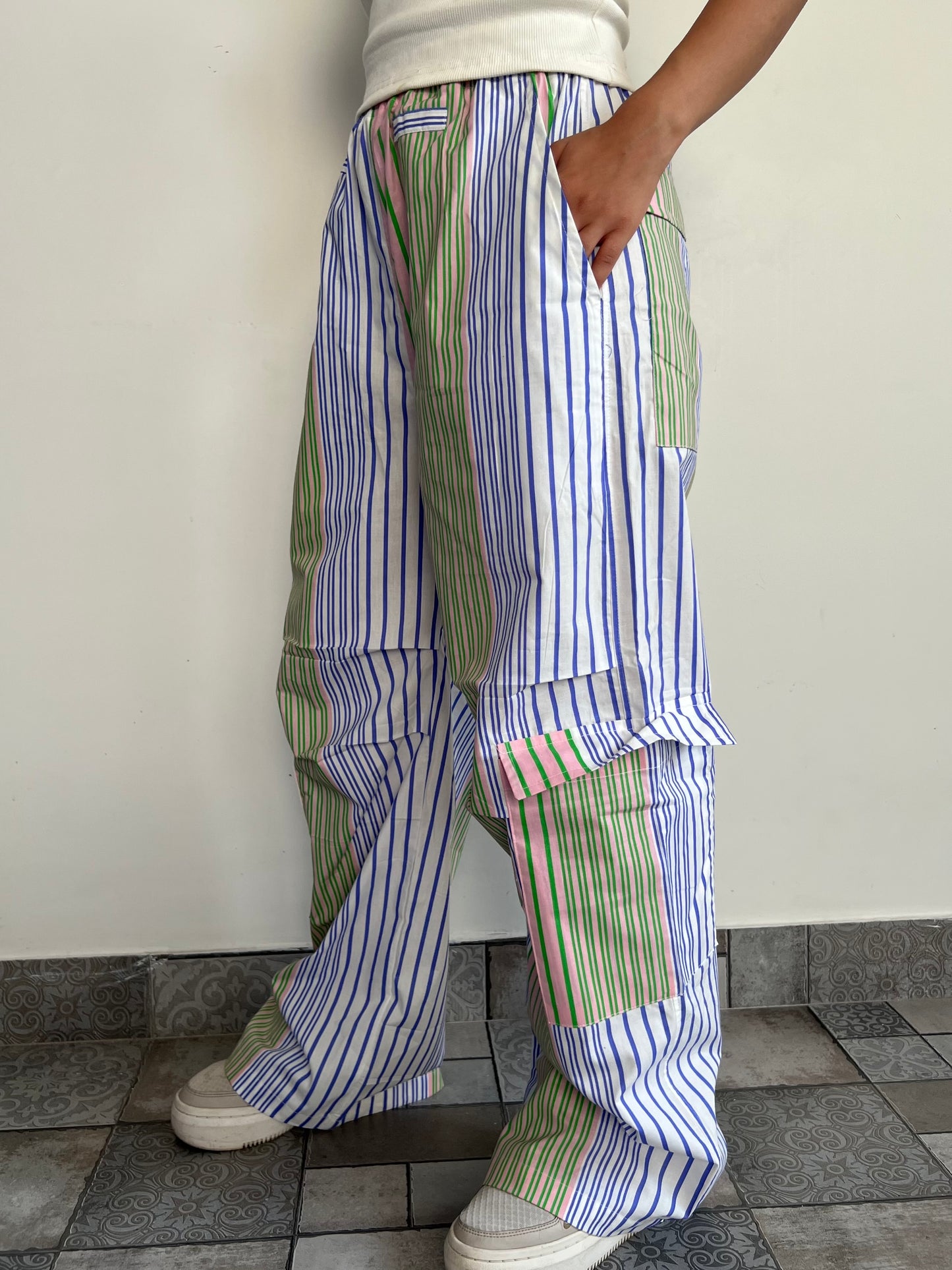 Cotton Poplin Striped Pants Only