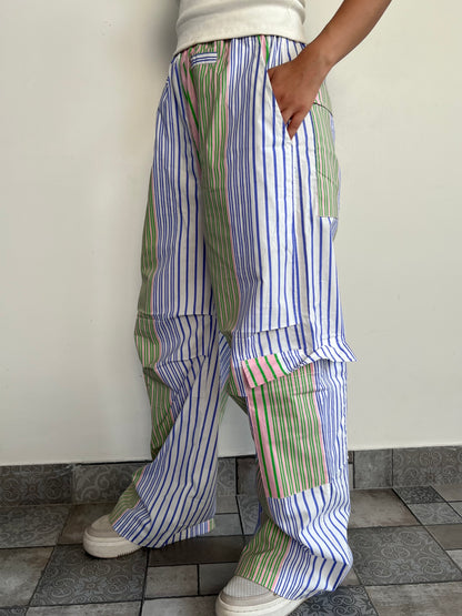 Cotton Poplin Striped Pants Only