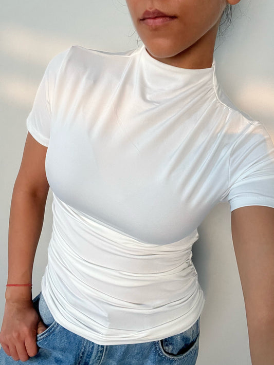 Sculpted High-Neck Top