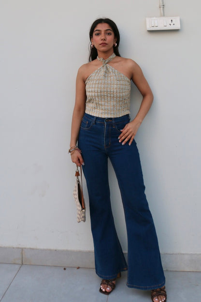Cotton Embroidered Halter Top