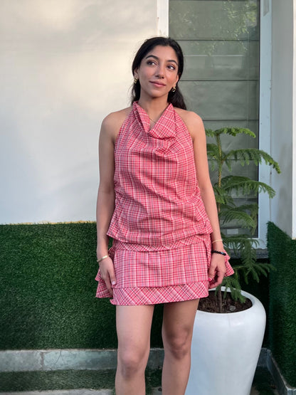 Cotton Poplin Halter top & Skort Set