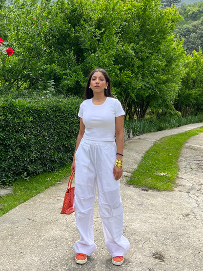 White Parachute Cargo PANTS ONLY