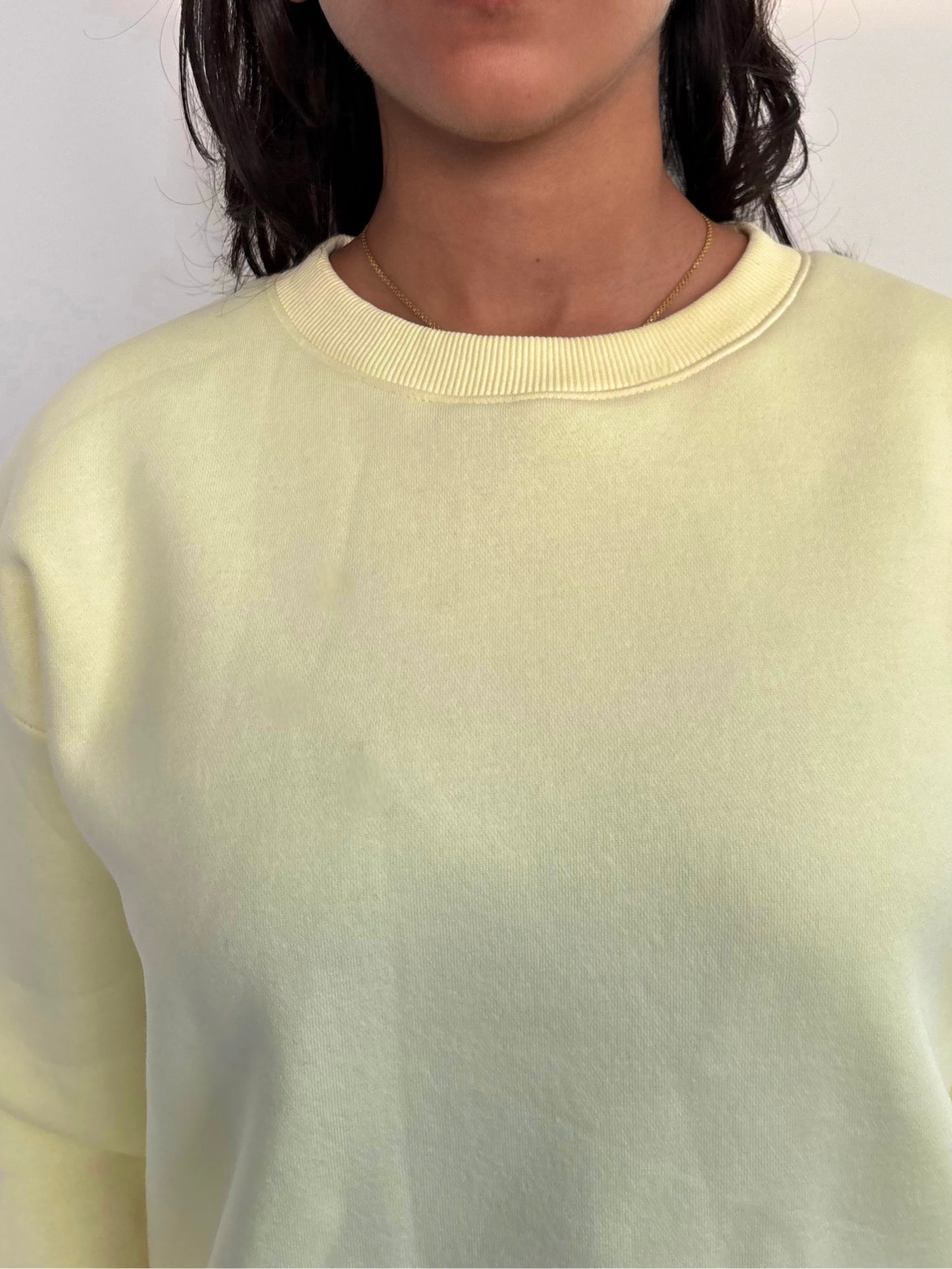 Butter Yellow Crewneck Cotton Fleece SET ( High Warmth)