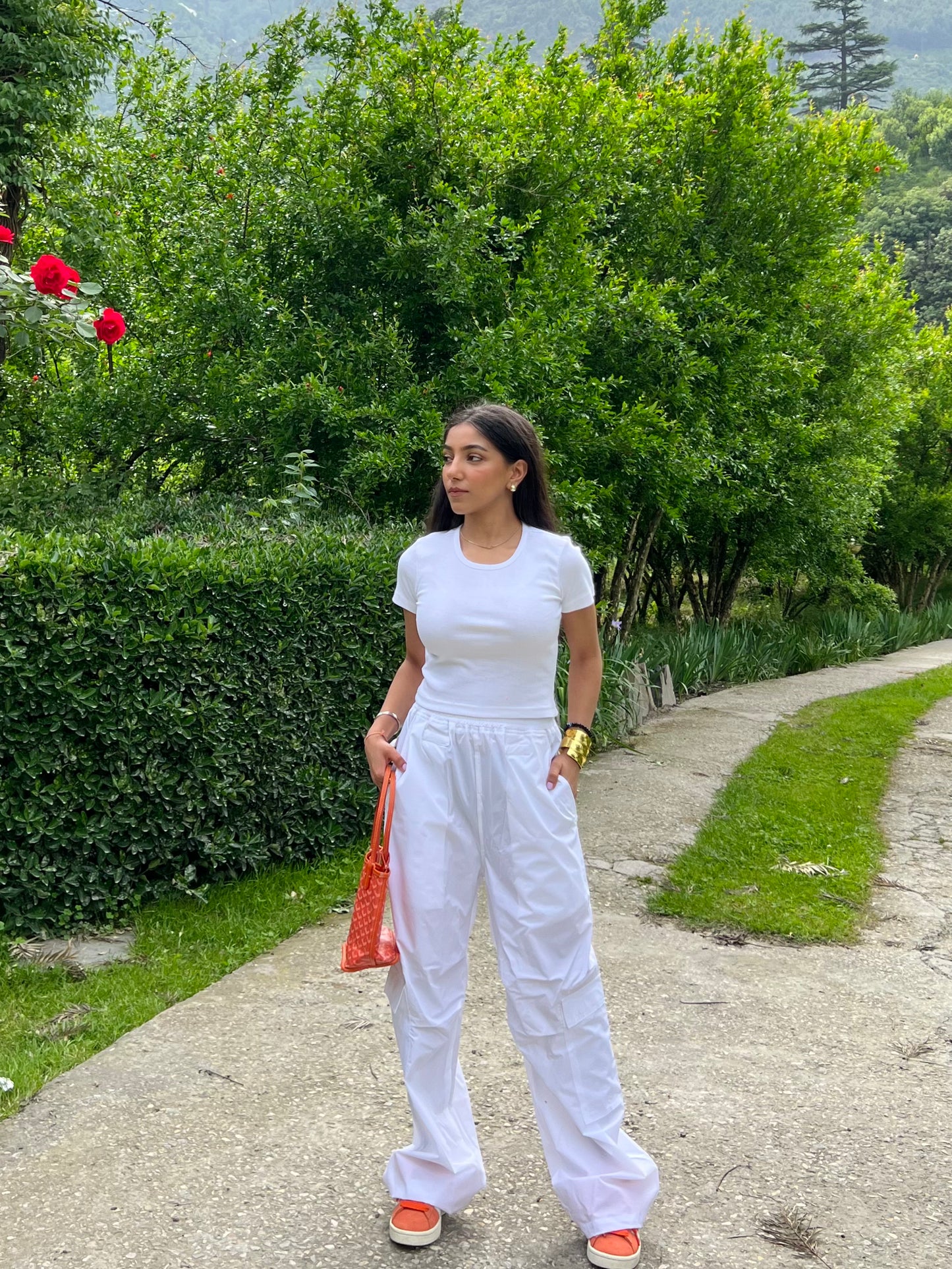 White Parachute Cargo PANTS ONLY