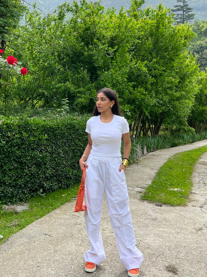 White Parachute Cargo PANTS ONLY
