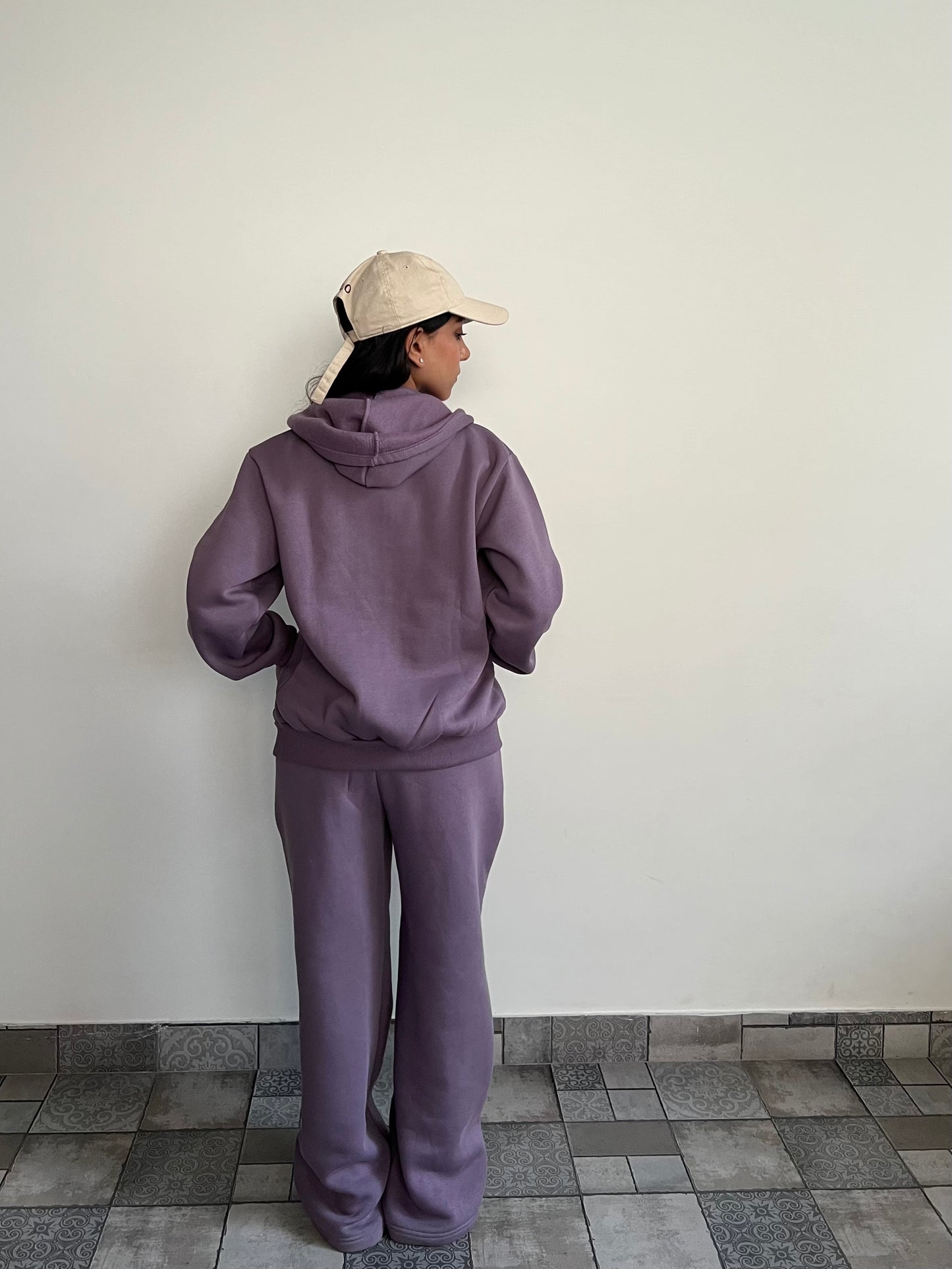 Unisex Light Mauve Zipper Hoodie Cotton Fleece SET (High Warmth)