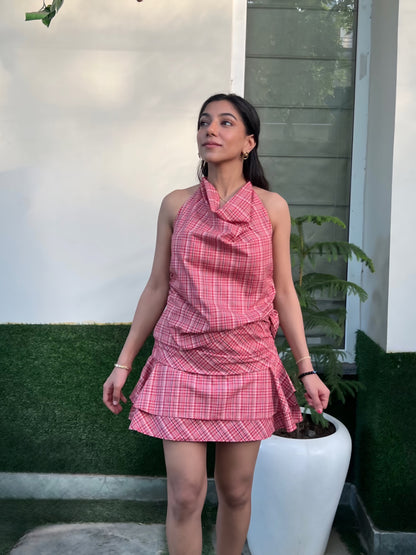 Cotton Poplin Halter top & Skort Set