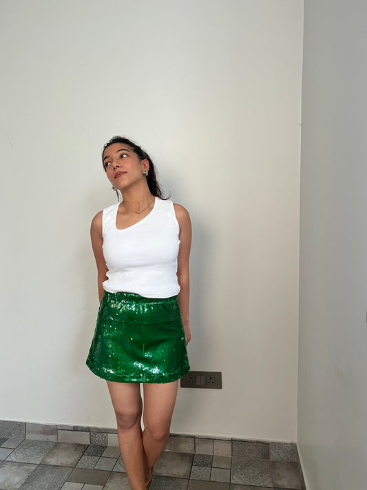 Emerald Green Water Sequin Skirt ONLY
