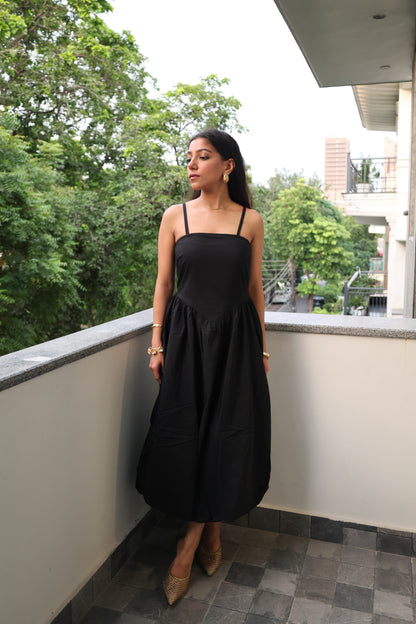 Cotton Poplin Corset Balloon Dress