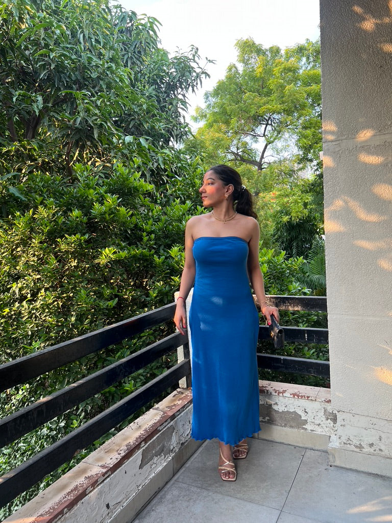 Tube Electric Blue Dress – Obleka.in