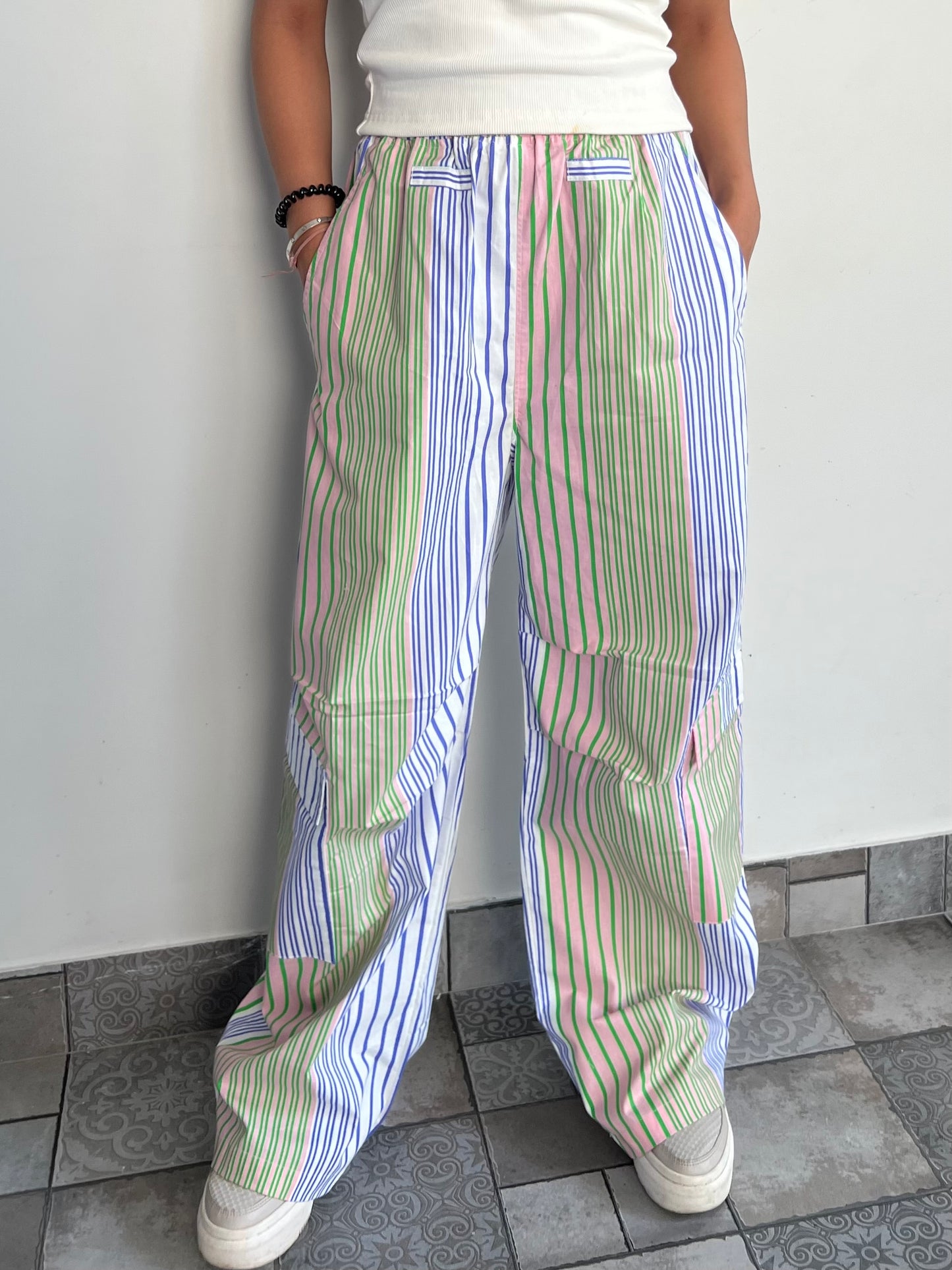 Cotton Poplin Striped Pants Only