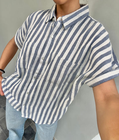 Half-Sleeve Double Cotton Gauze Shirt