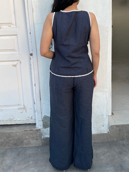 Charcoal Pure Cotton Top & Pants Set