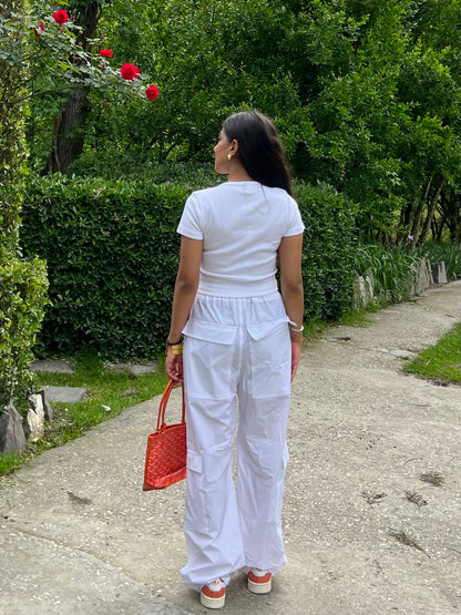 White Parachute Cargo PANTS ONLY