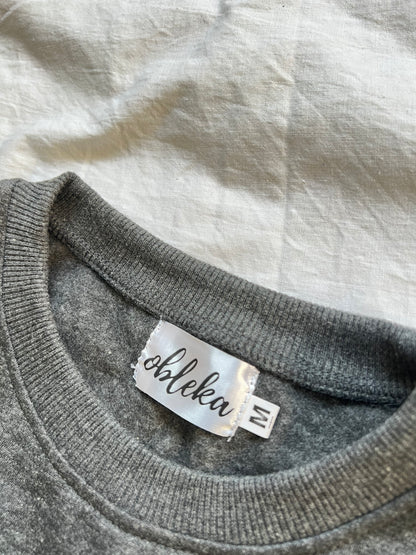 Cotton Fleece Sweatshirt Grey Melange Unisex Set