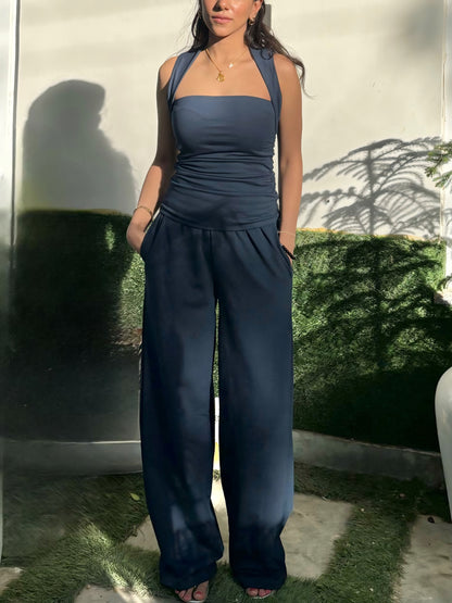 Pure Cotton Ruched top & Pants set
