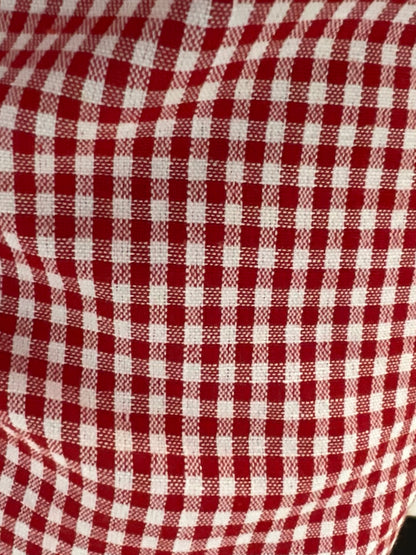 Red Half Sleeves Gingham Pant Set