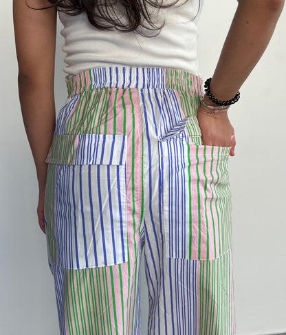 Cotton Poplin Striped Pants Only