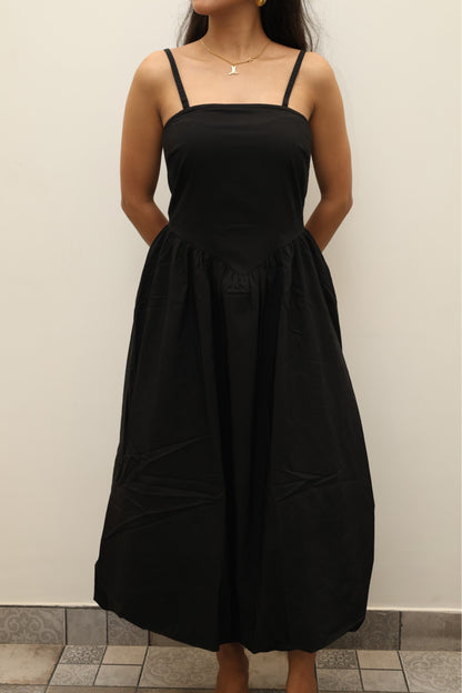 Cotton Poplin Corset Balloon Dress
