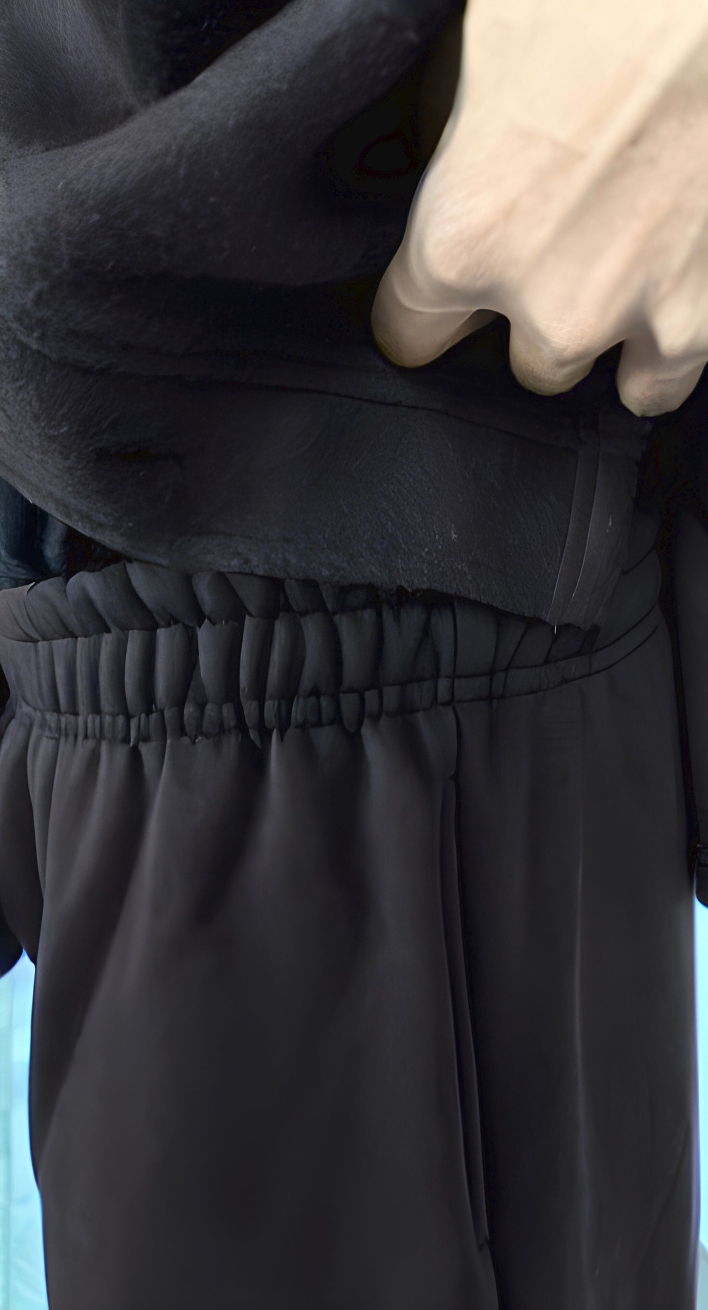 Cotton fleece black unisex coord ( medium warmth)