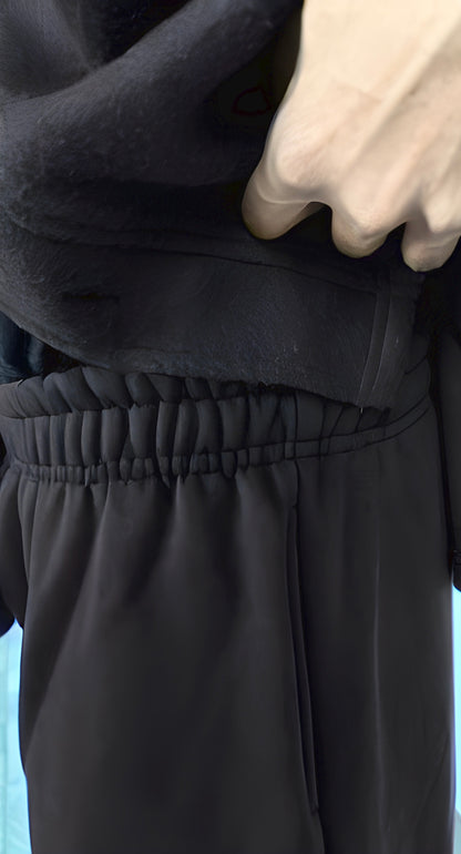 Cotton fleece black unisex coord ( medium warmth)