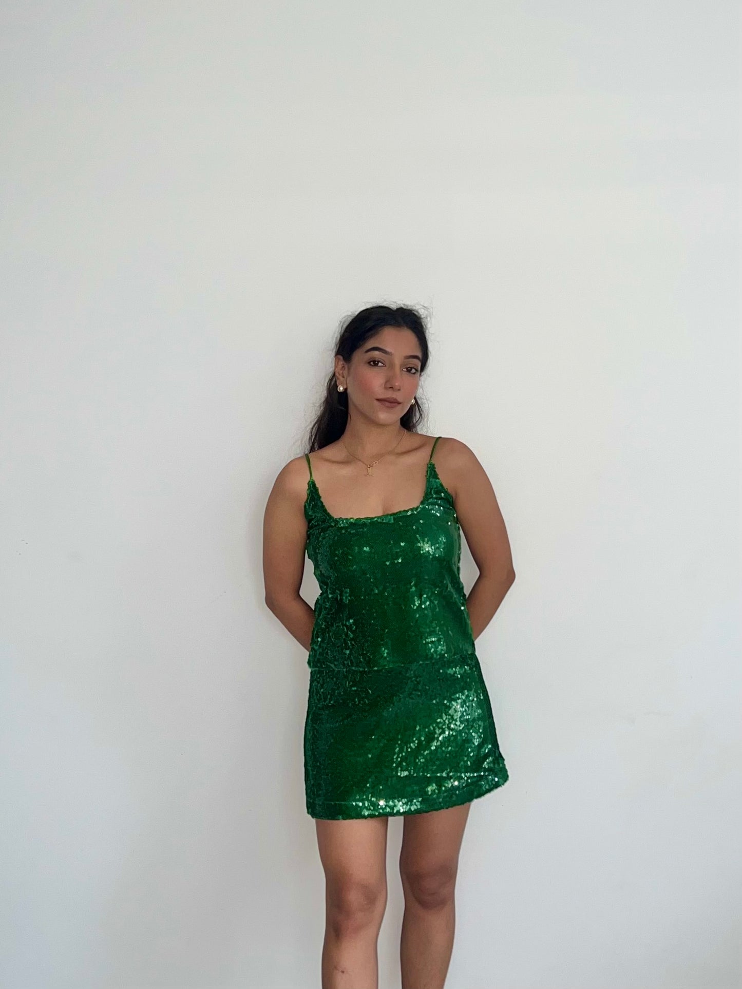 Emerald Green Water Sequin Skirt & Top SET