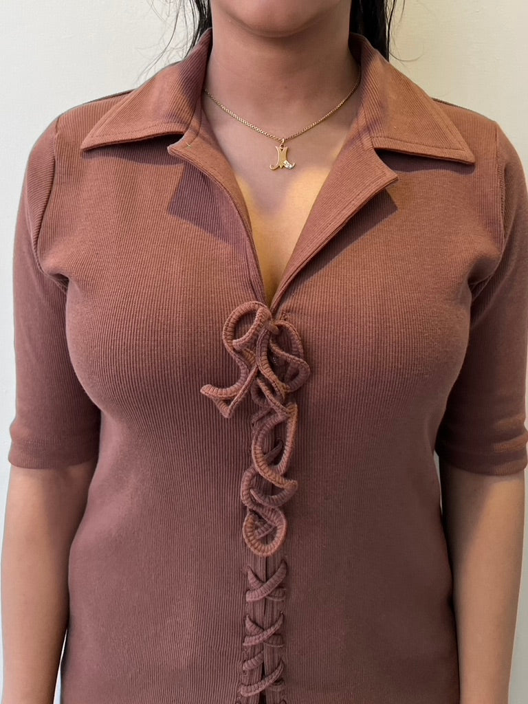 Brown Rib Long Co-ord