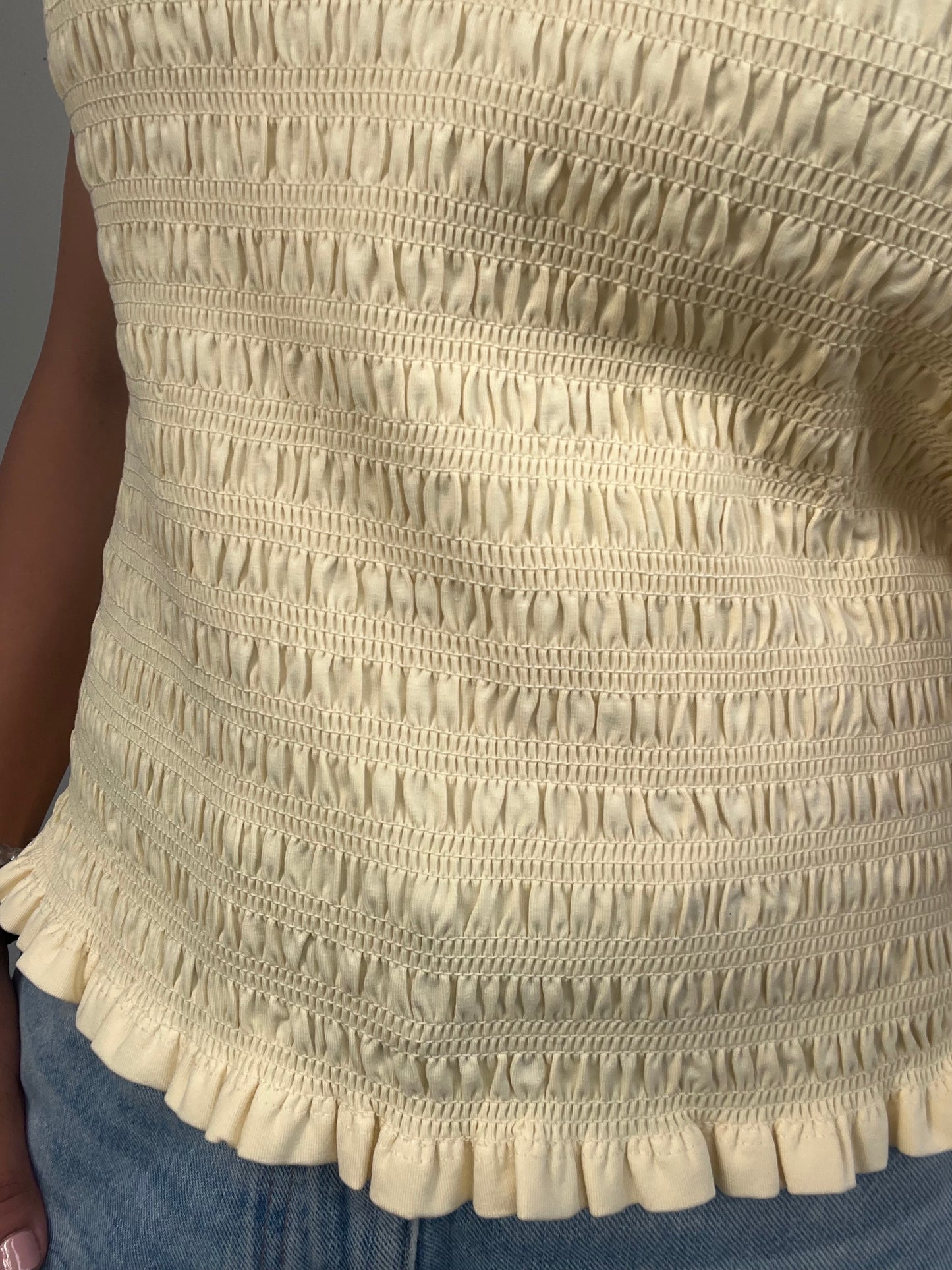 Sleeveless Smocked Top - Butter Yellow