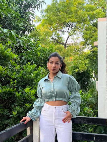 Paris Satin Ruffle Shirt