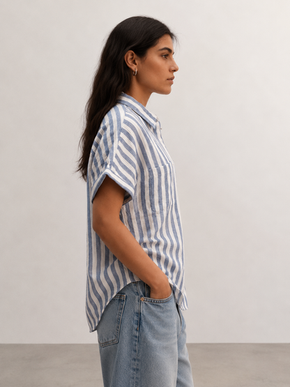 Half-Sleeve Double Cotton Gauze Shirt