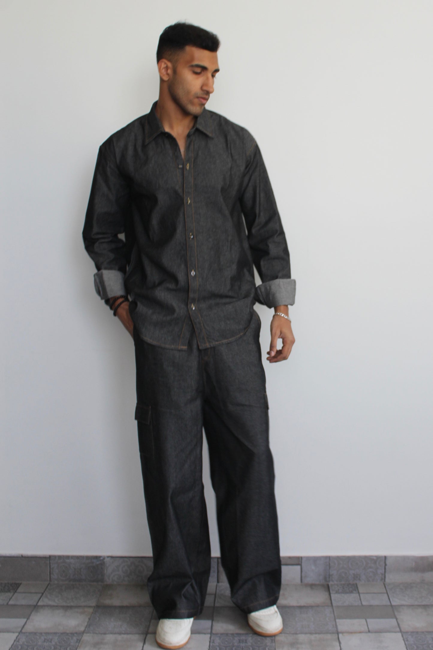 Men Denim Shirt Set