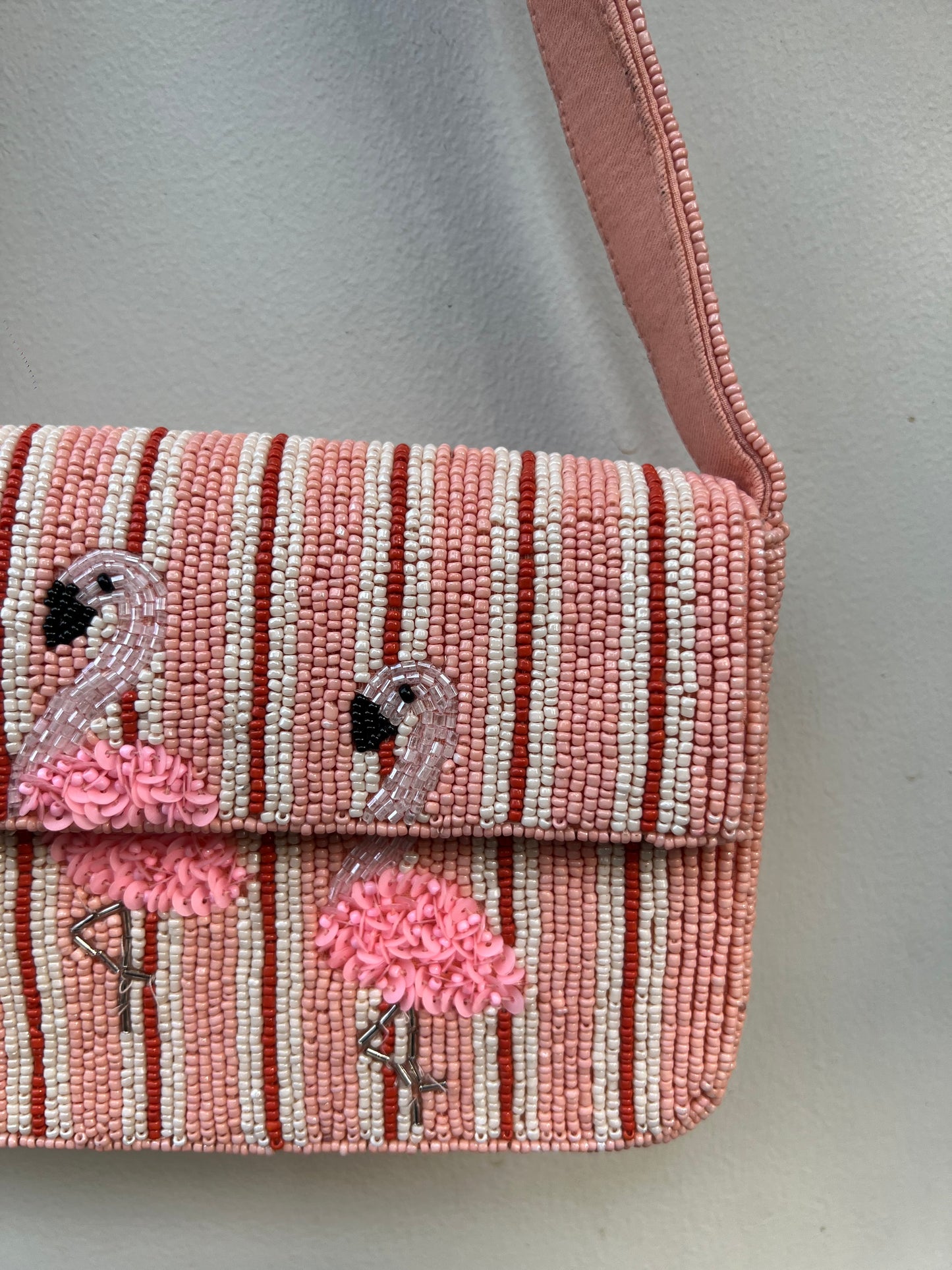 Flamingo Beaded Bag