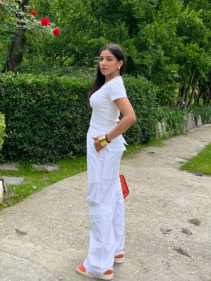 White Parachute Cargo PANTS ONLY