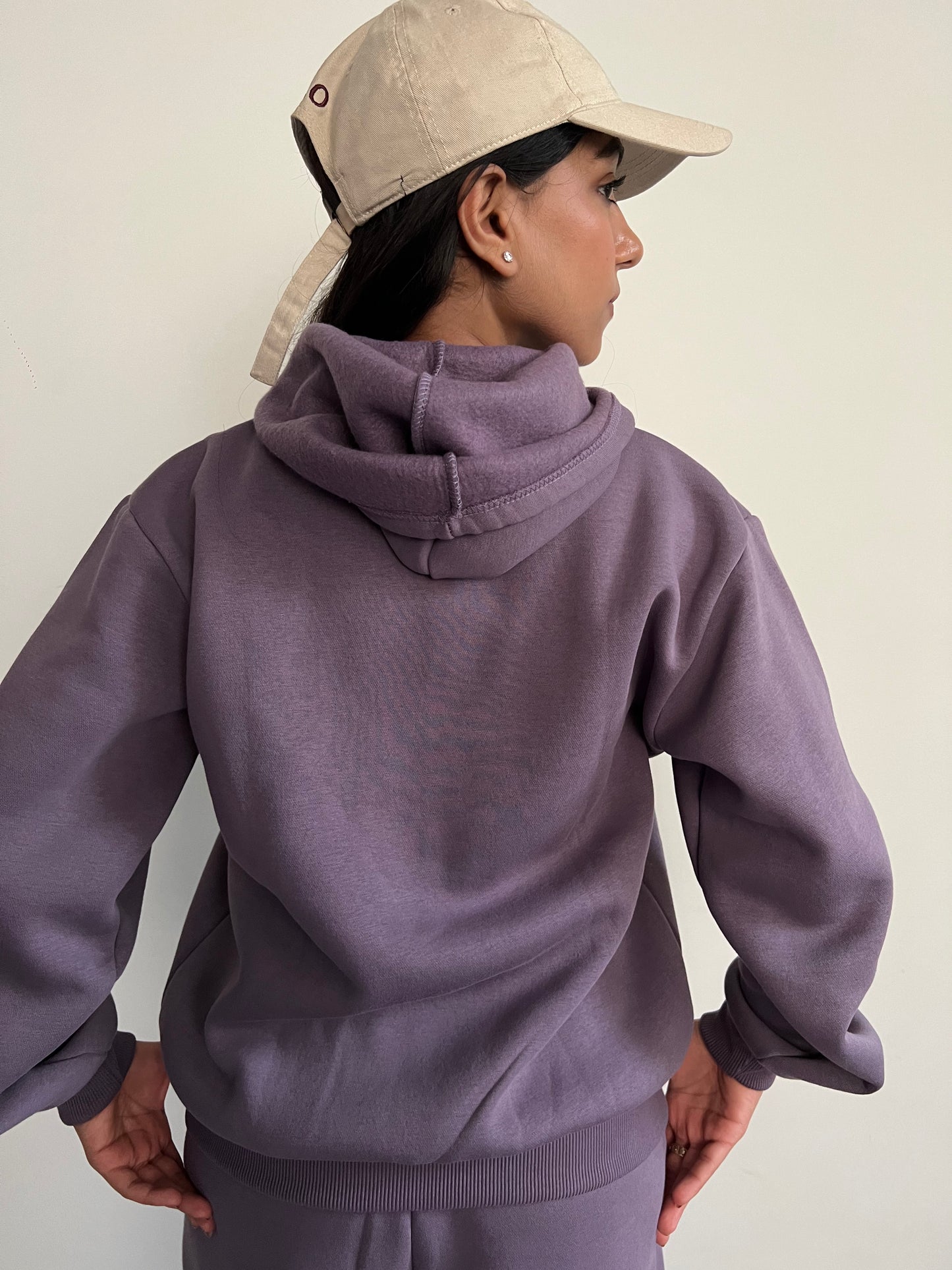 Unisex Light Mauve Zipper Hoodie Cotton Fleece SET (High Warmth)