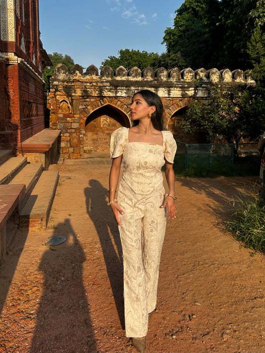 Ivory Corset Jacquard SET
