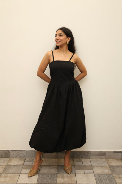 Cotton Poplin Corset Balloon Dress