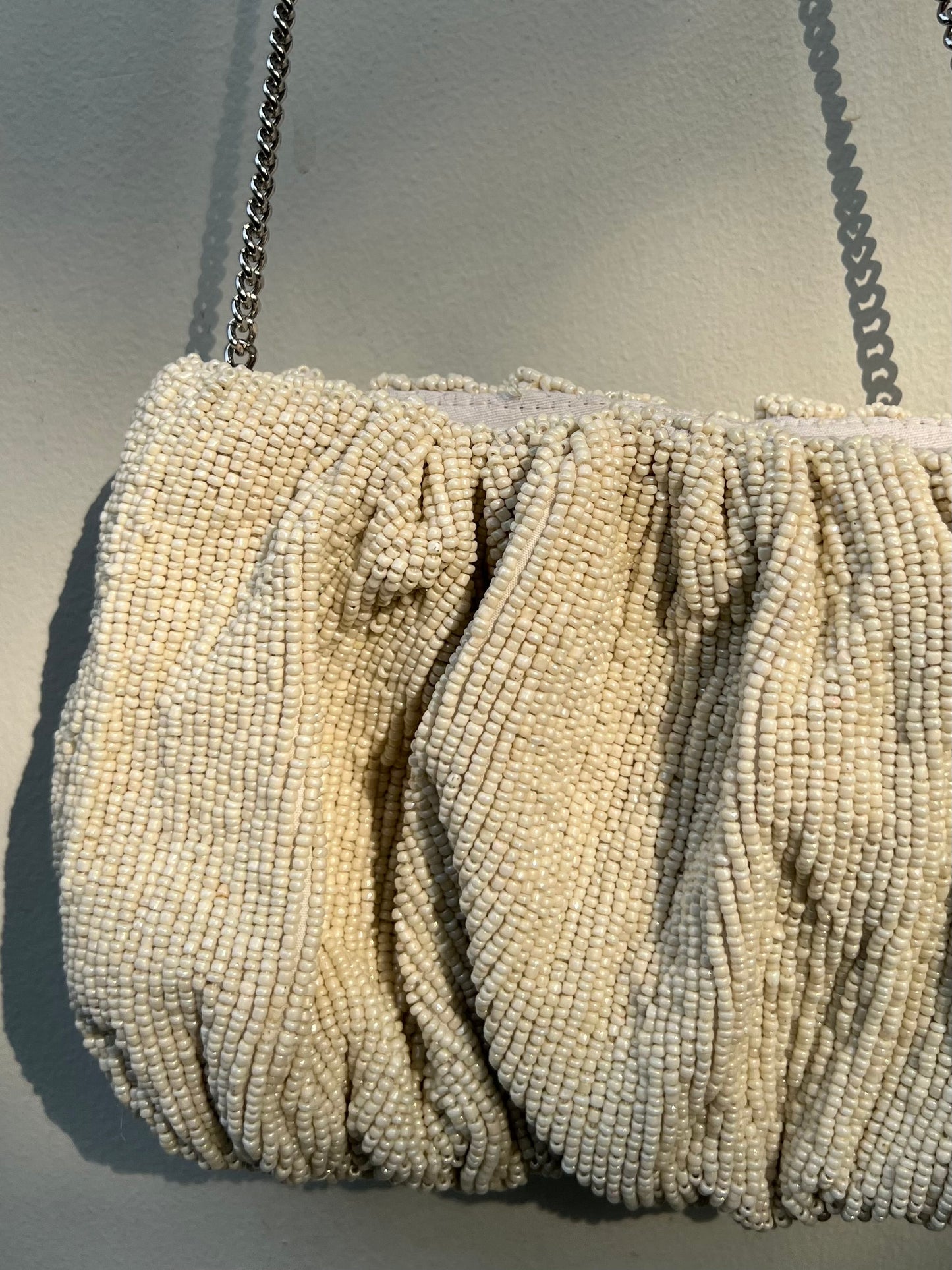 Cream Starfish Beaded Sling Bag/Clutch