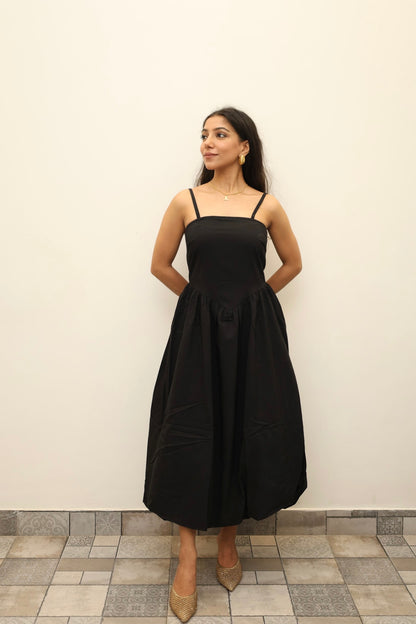 Cotton Poplin Corset Balloon Dress