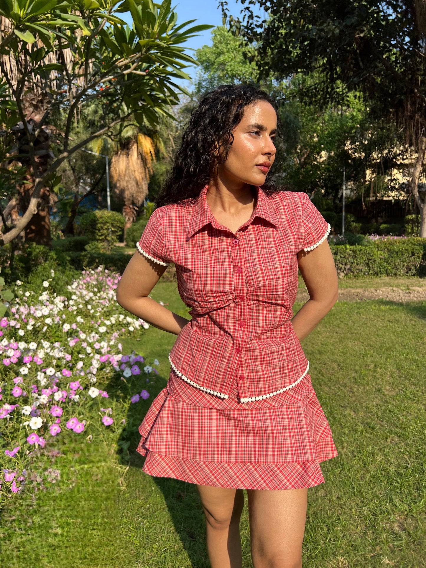 Cotton Poplin Shirt & Skort Set