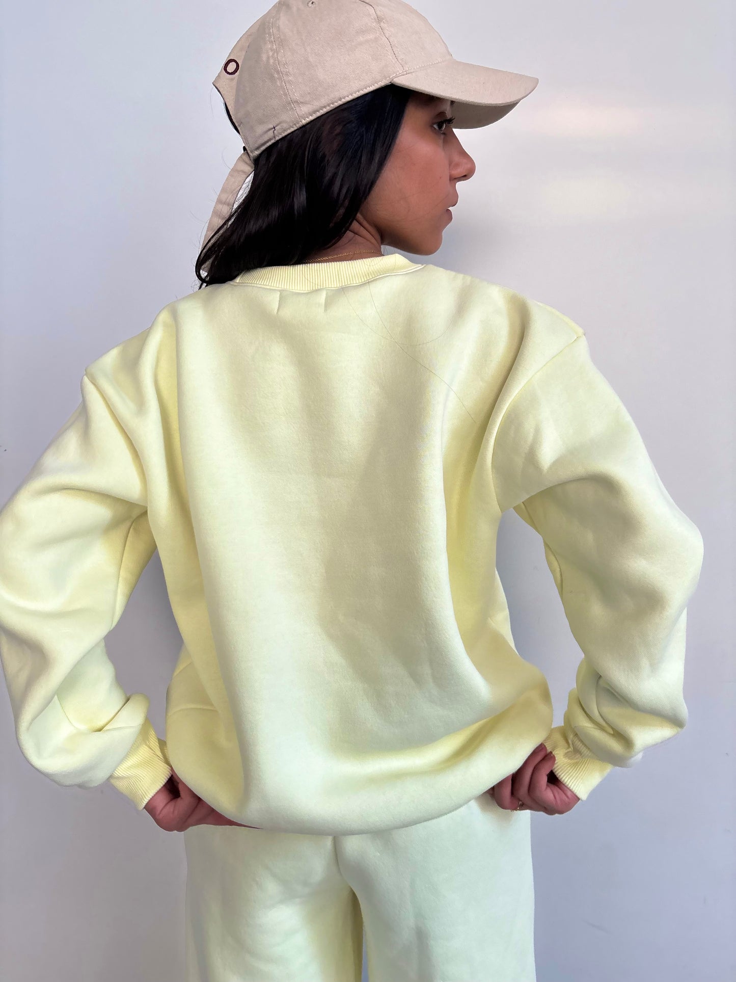 Butter Yellow Crewneck Cotton Fleece SET ( High Warmth)