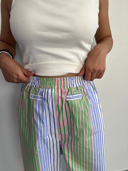 Cotton Poplin Striped Pants Only