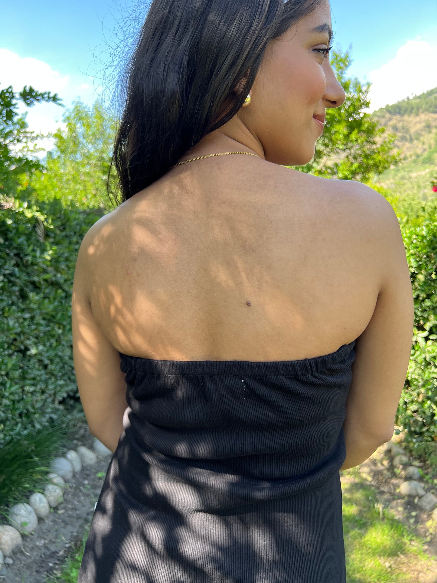 Side Slit Strapless top