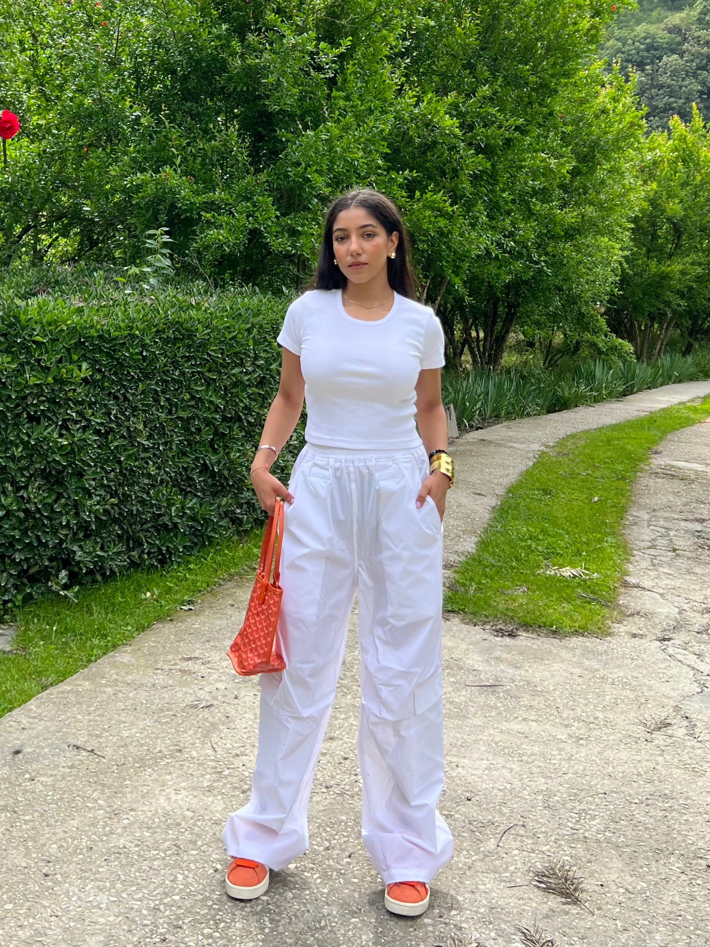White Parachute Cargo PANTS ONLY