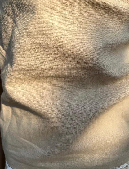 Beige Cotton Linen Ruffle Skort Set