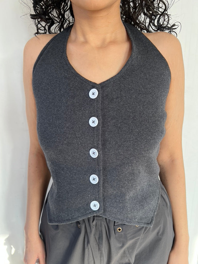 Black Waistcoat Parachute Cargo Co-ord