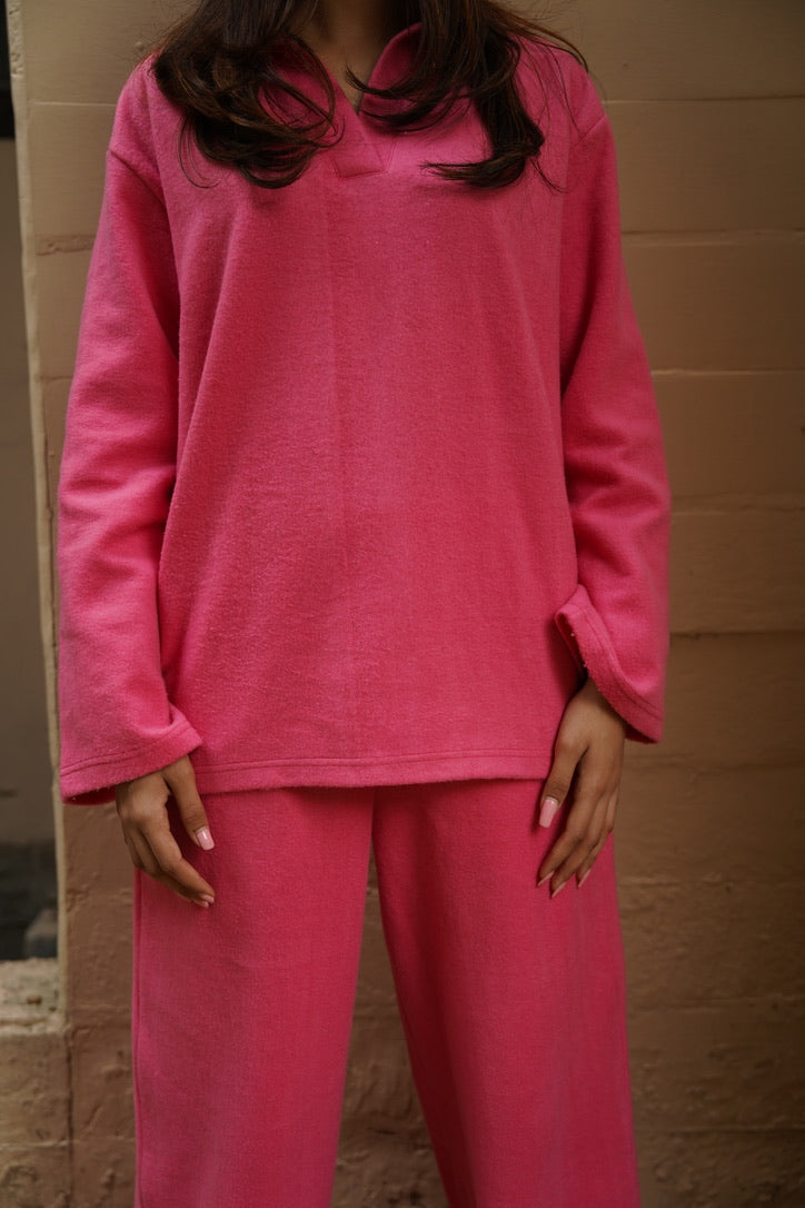 Cotton Fleece Fuchsia Co-ord