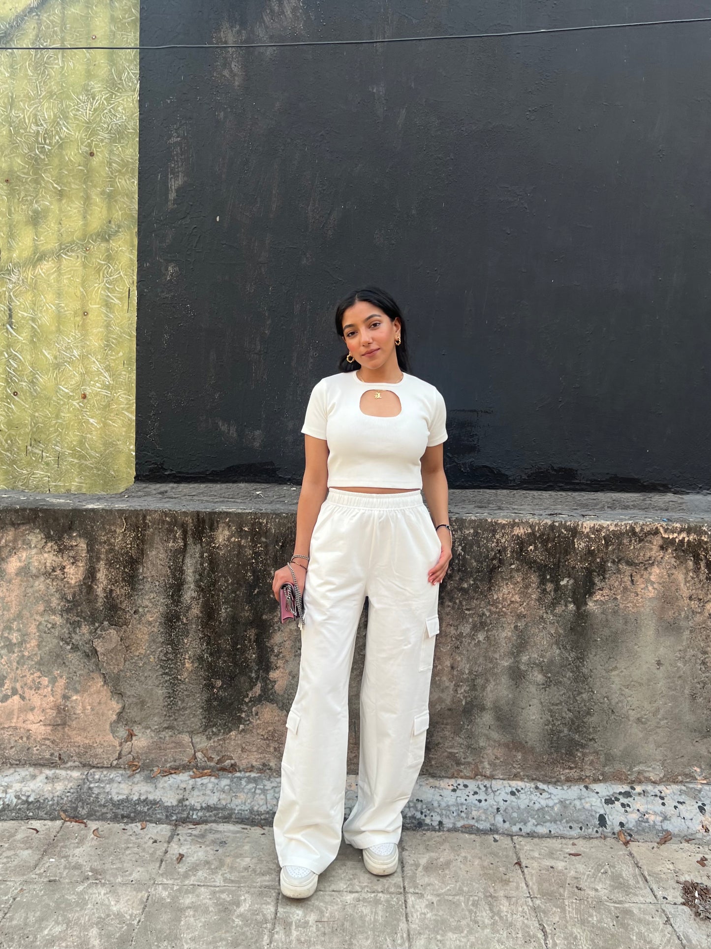 Cream French Terry Cargo Set