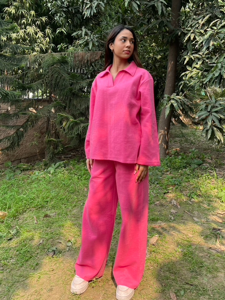 Cotton Fleece Fuchsia Co-ord