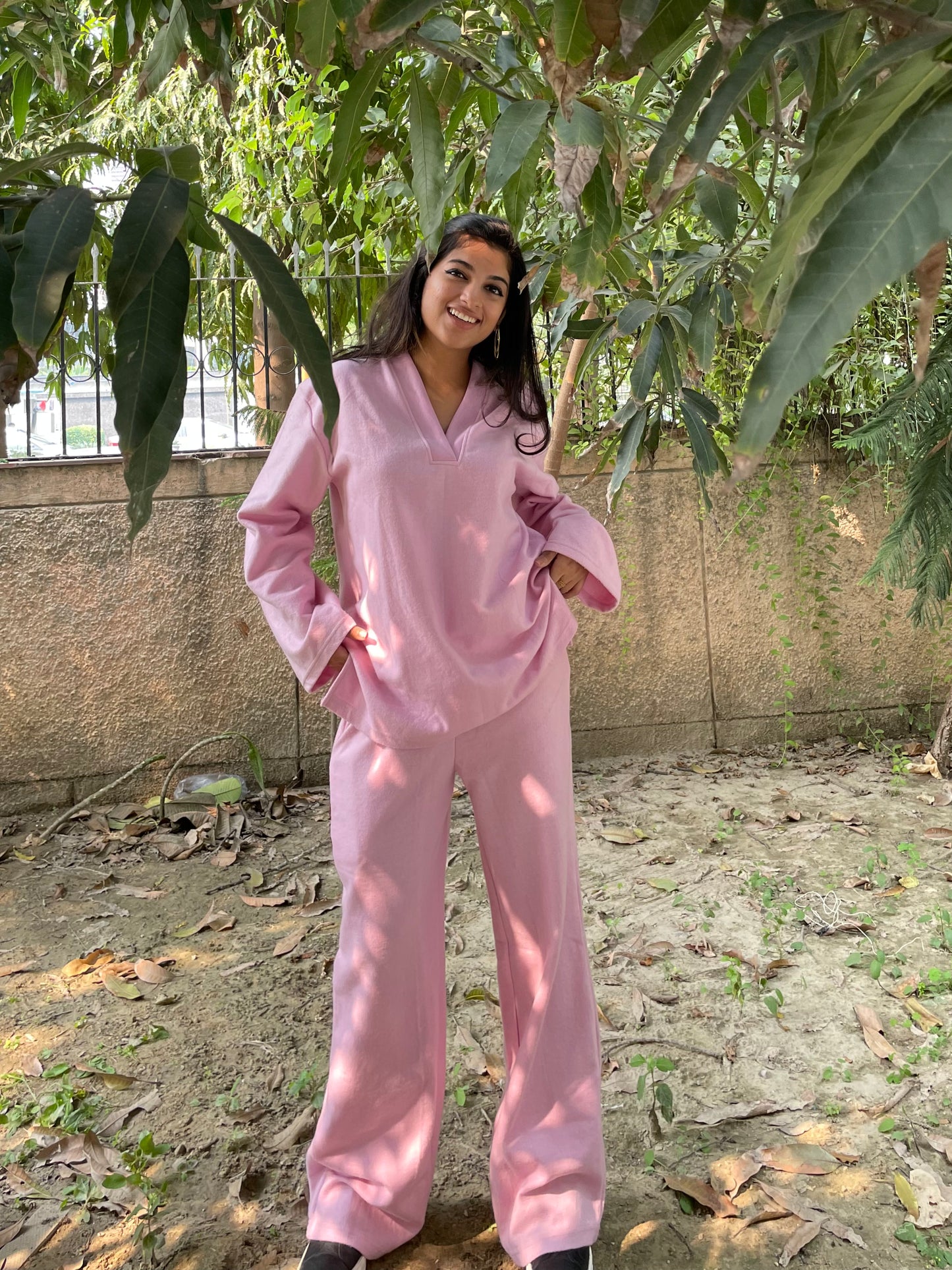 Cotton Fleece Light pink Co-ord