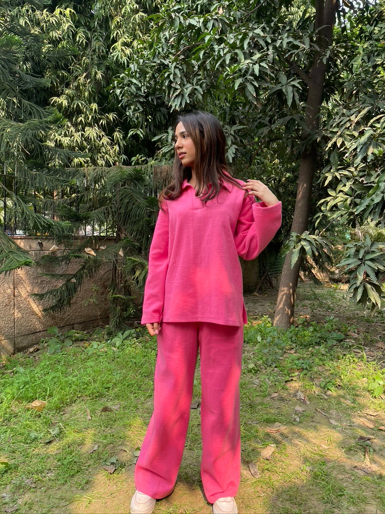 Cotton Fleece Fuchsia Co-ord